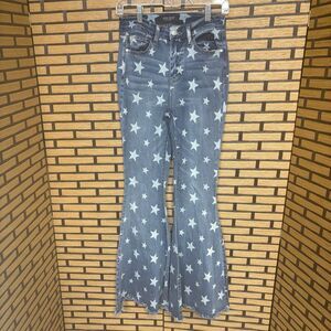 Judy Blue Super Flare Star Print Jeans Size 3/26